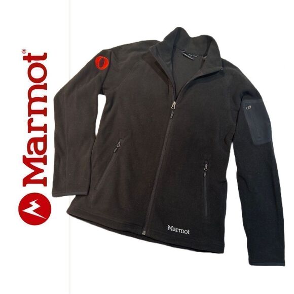 Marmot Men’s Polartec Black Full Zip Fleece -‎ Size S - Picture 1 of 2